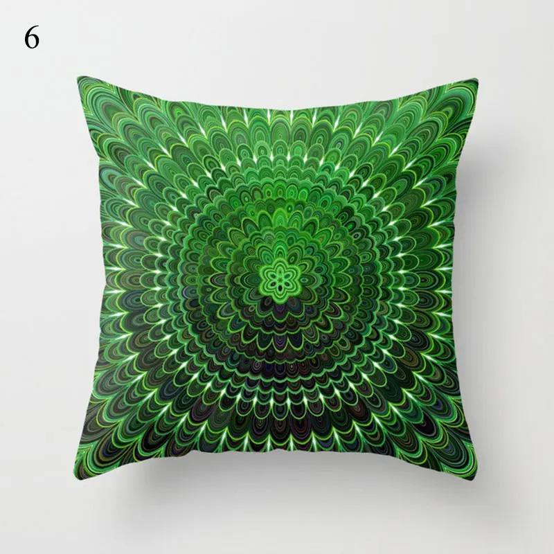 Decorative Sofa Pillowcase Throw Green Collection Cushion Cover Eye Geometric Abstract