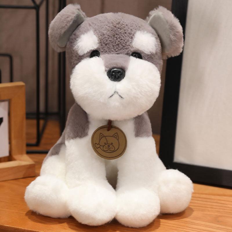 25cm Carino Realistico Cucciolo di Cane Peluche Simulazione Bulldog Chihuahua Pastore Tedesco Foxhound Schnauzer Husky Animale di Peluche Bambola