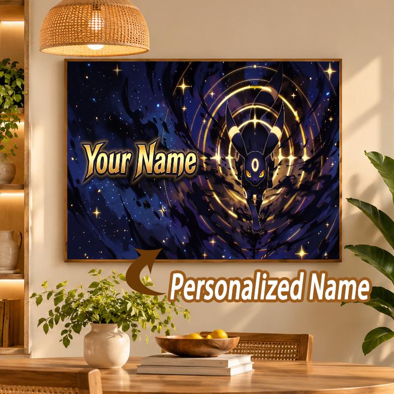 Umbreon Custom Name Diamond Painting Personalized 5D Full Drill DIY Diamond Art Home Decor