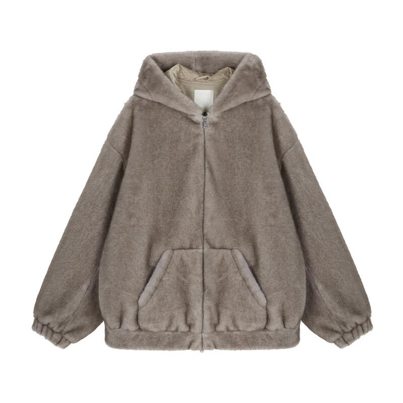 JNBY 2024 Winter Faux Fur Hooded Coat