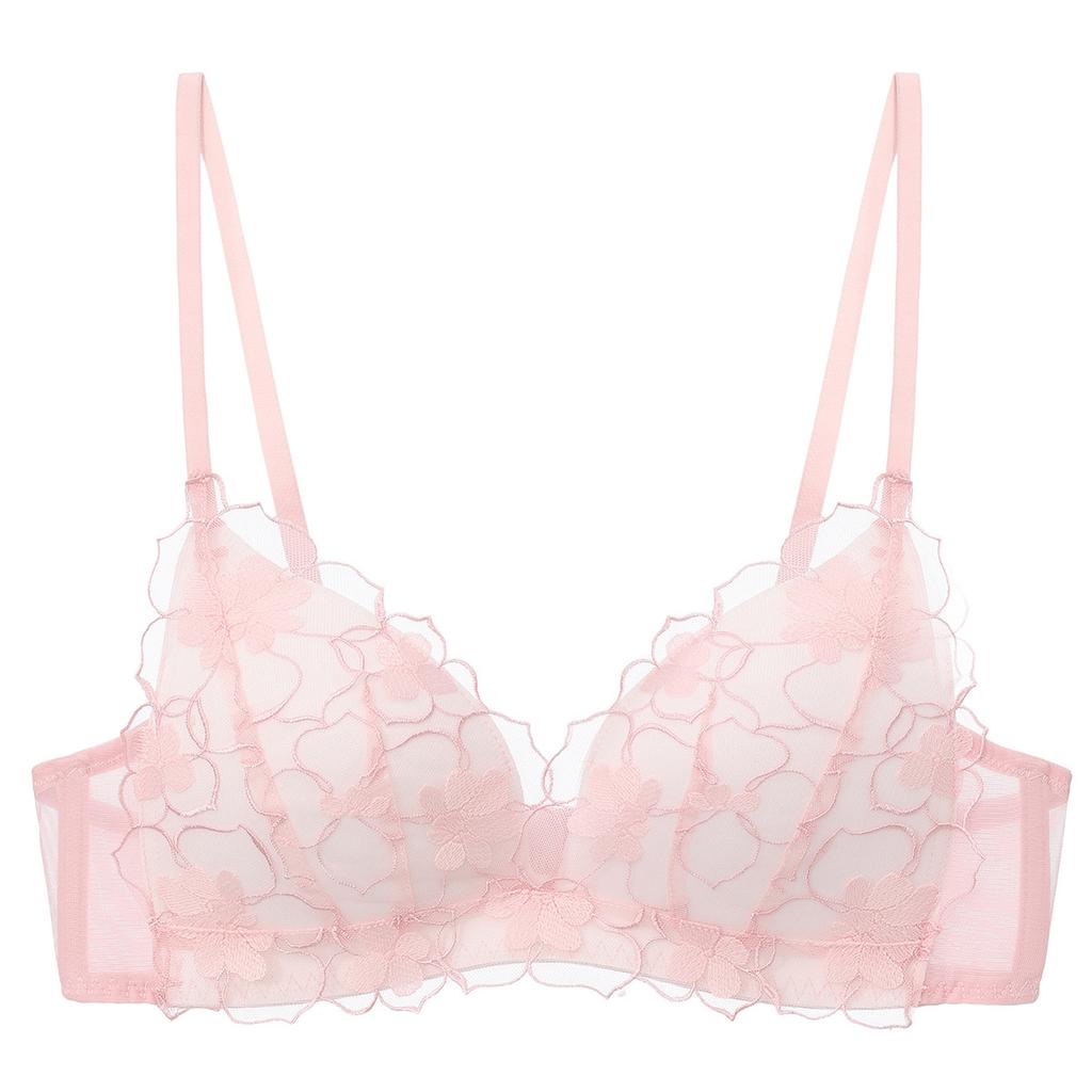 French sexy lace underwear summer pure desire cross beautiful back gathering underwear triangle cup no steel ring bra set