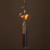 Chinese Knot Car Pendant Natural Gourd Five Emperors Coin Rearview Mirror Pendant Fringe Copper Coin Gourd Auspicious Car Decoration