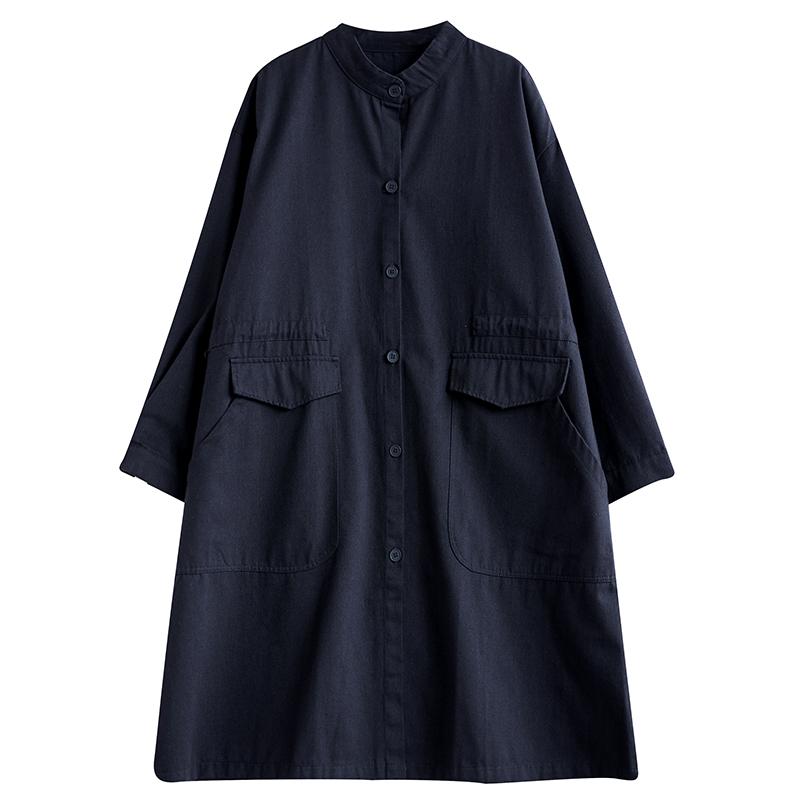 Dimanaf 2024 frühling Plus Größe Frauen Jacke Mantel Outwear Taste Taschen Weibliche Kleidung Lose Beiläufige Solide Oversize Zeigen Dünne Mantel