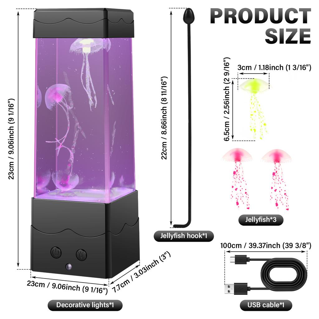 Jellyfish Lamp 7 Colors Changing Jellyfish Aquarium Lamps LED Ambient Night Light Jellyfishs Night Lights for Bedroom Home Decor