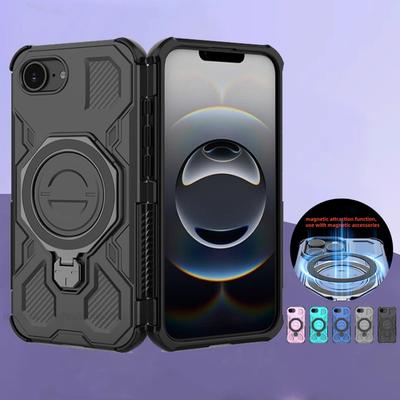 For iPhone 16E Case Cover iPhone 16E Capas Shockproof Bumper Back Magnetic Attraction Adsorption Ring Holder Fundas iPhone 16E