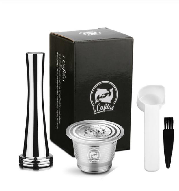 ICafilas Reusable Coffee Capsule for Nespresso Stainless Steel Refillable Filters Espresso for Essence Nespresso Capsule