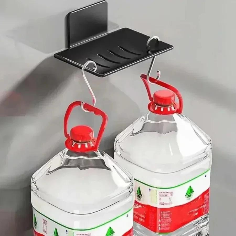 1pc no-drill black metal soap dish, includes adhesive, wall-mounted bathroom soap holder with drainage holes, soap rack