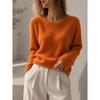 Womens Loose Fit Knit Sweater Long Sleeve Soft Pullover Fall Winter Casual Wear