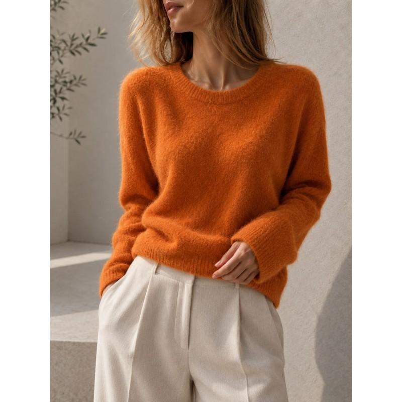 Womens Loose Fit Knit Sweater Long Sleeve Soft Pullover Fall Winter Casual Wear