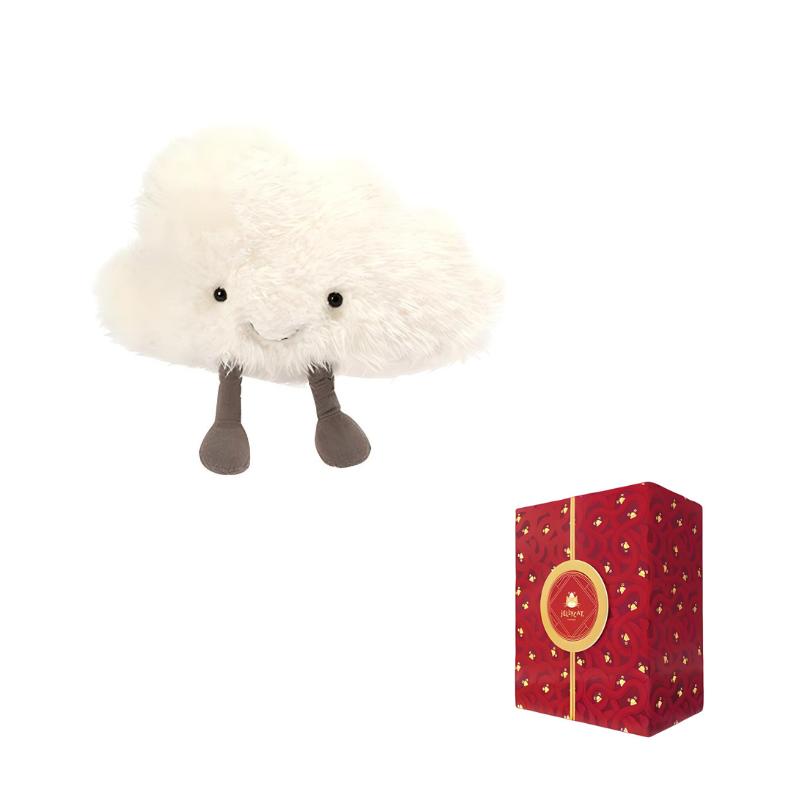 JELLYCAT Fun Items Series jellycat character happy white cloud soothing white doll plush doll 22cm high