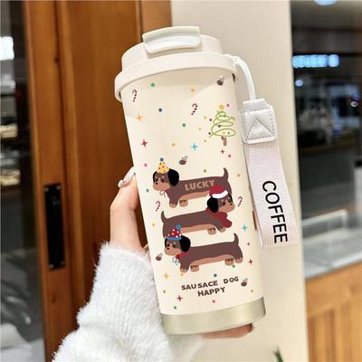 Dachshund Puppy Thermos Cup for Men and Women 1011 New High Value Large Capacity Small Go Out Portable 111 Stainless Steel