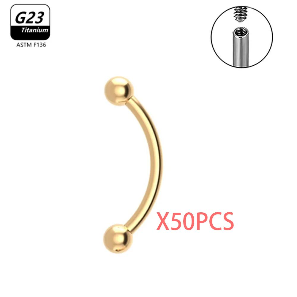 1/5/50 szt. Tytan G23 ASTM-F136 Piercingi Brwi kolczyk cyrkonia Gwint wewnętrzny Brwi Ciało Cyrkonia Hurt