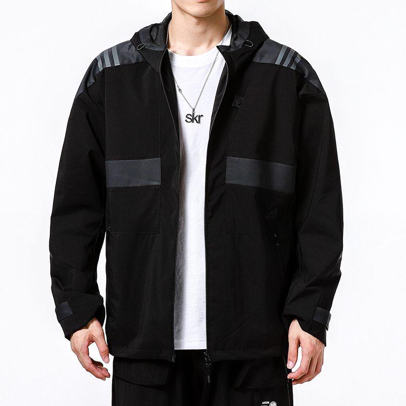 adidas Jackets Men's Black Hooded Moderate Other H40235