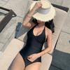 1 color conservative women's swimsuit slim black retro red sexy one-piece swimsuit women's vacation hot spring beach swimsuit