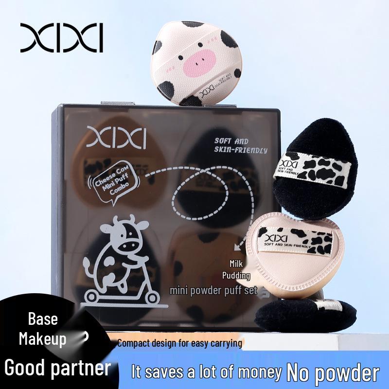 XI XI Mini Ost-Ko Puffset för Våt & Torr Användning: Lättapplicerad Concealer Foundation.