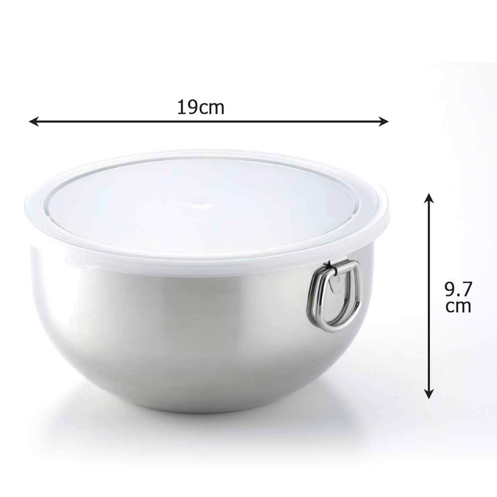 Ciotola Shimomura Kikaku 18cm con Coperchio in Contenitore Profondo per Cibo Temporaneo Facile Pane Acciaio Inossidabile Mama 42744 [Made Japan] Preparazione, Conservazione,