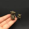 1 Paar Reine Kupfer Glückslöwenkönig Figuren Miniatur Schreibtischornamente Antike Bronze Chinesische Tierstatue Heim Feng Shui Dekoration