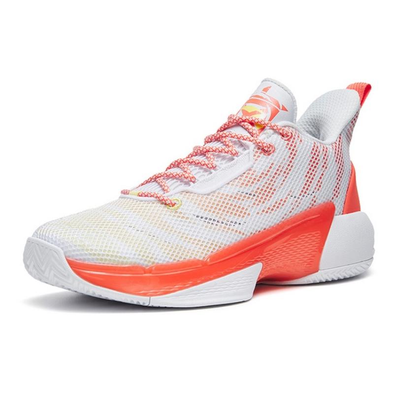 Anta Charge 4 Mid-Top Vintage Basketball Shoes Men's White Red Sneakers 112231603-5