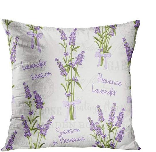 Flowers Lavender Linen Pillowcase Wedding Decorative Pillow Case For Home Pillow Cover 45X45(One Sides)