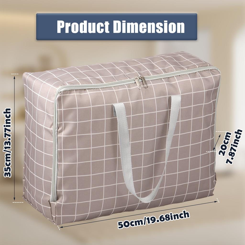 35L Duvet Storage Bag Oxford Cloth Waterproof Moving Storage Bag with Strong Handles and Zipper Large Capacity Clothes Organizer