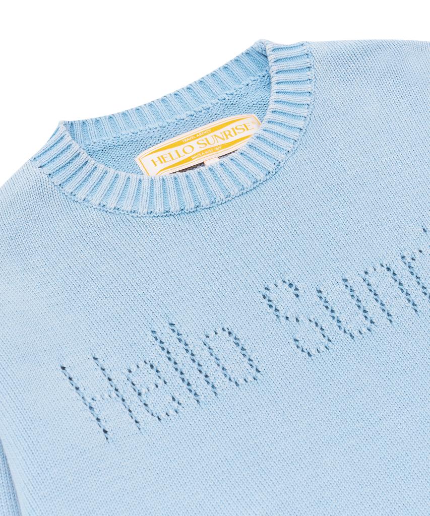 HELLO SUNRISE Hs Classic Typo Knit_Vtg Blue