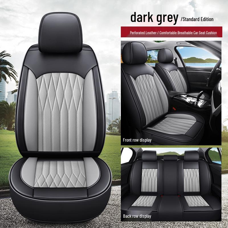 All-Season Universal Leather Car Seat Cushion Cover for Sedans, SUVs, and Trucks