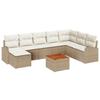 Garden Sofa Set with Cushions 9 Pcs Beige Poly Rattan