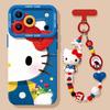 Cute Cat Mobile Phone Case for iPhone17promax Spring 16 Apple 15 Lanyard 14 Silicone 13 Sets
