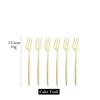 6Pcs/Set Gold Fork Set Tea Cake Snack Fork Dinnerware Cutlery Matte Stainless Steel Tableware Dessert Fruit Fork Silverware Set