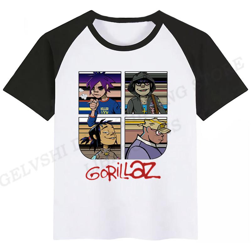 Summer Gorillaz 3D Print T-Shirts Boy Girl Fashion Streetwear T Shirt Kids Hip Hop Tops Tees Rock Band Tshirt Children Clothing