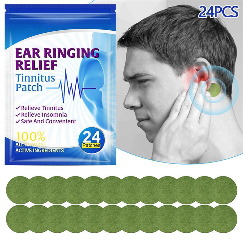 24pc Tinnitus Patch Hearing Loss Alleviate Earache Protect Ear Improve Listening Relieve Ear Discomfort Tinnitus Patch