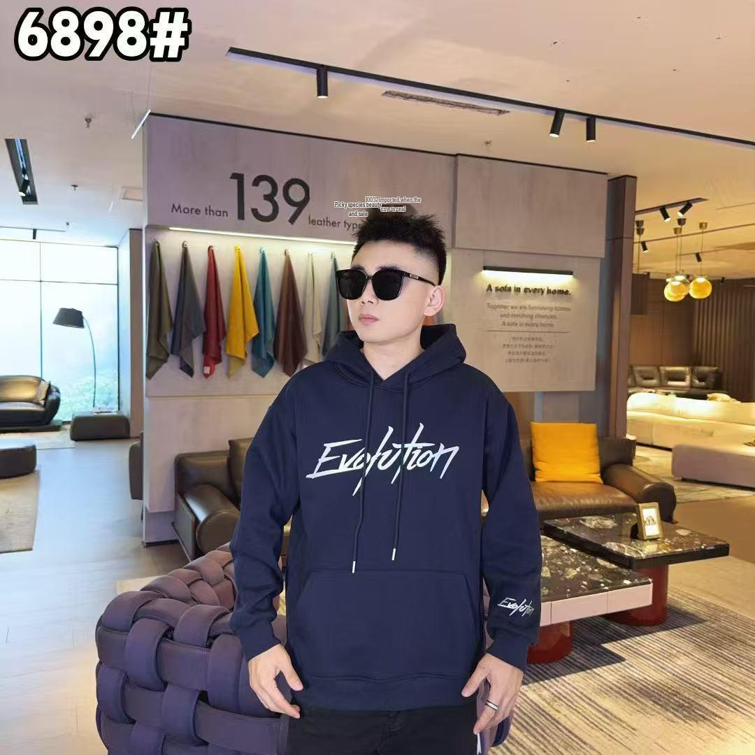 

2025 Unisex Fleece-Lined Singer Letter Graphic Hoodie Jacket XXL (140-160 jin) темно-синий