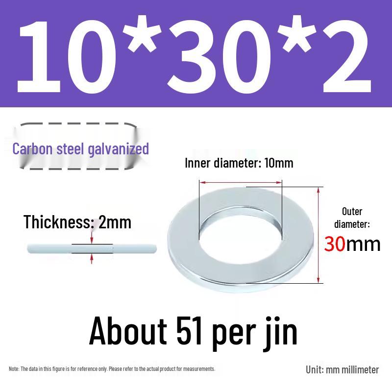 Oversized Thickened Galvanized Iron Flat Washer M2M3456810-M6
