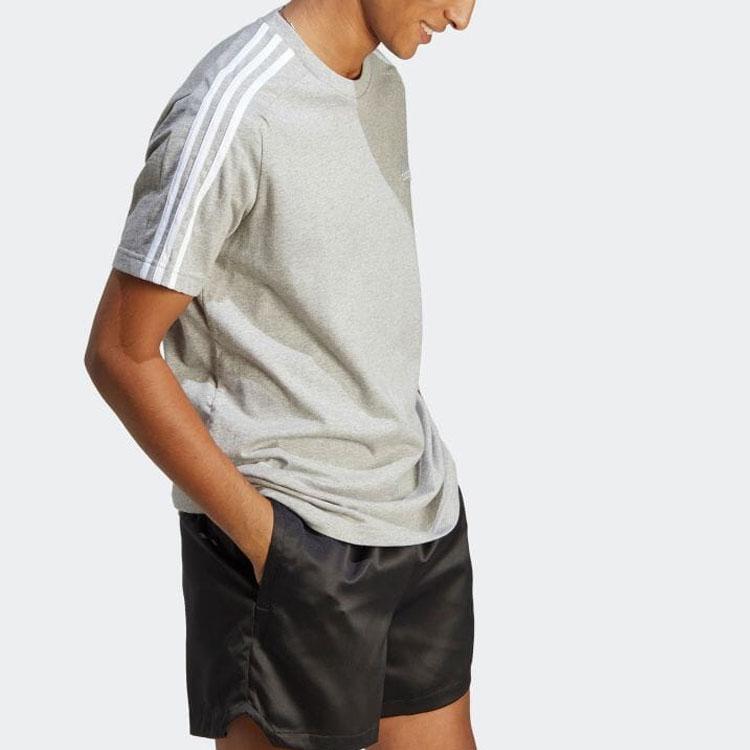 Adidas T-Shirts Men's Gray Crew Neck Moderate Straight Fit IC9337