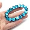[GOLD STONE] Glowing Hateruma Blue Firefly Glass 12mm Bracelet from Hateruma Island, Okinawa, Inner Diameter: Approx. 19cm