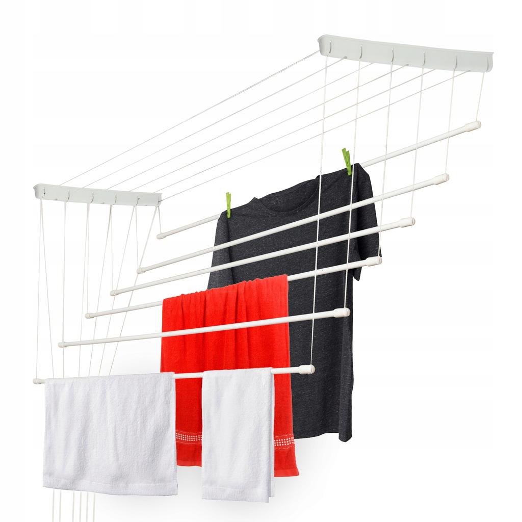 KADAX מתקן לייבוש כביסה תלוי תקרה לאמבטיה 6 מוטות חזק ויציב