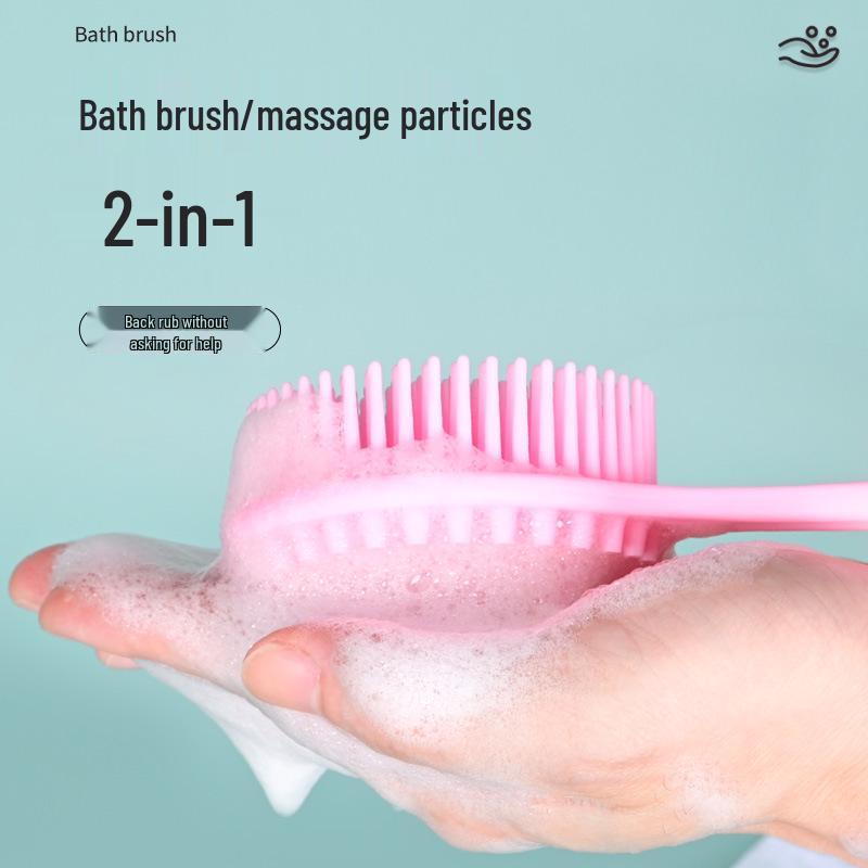 Double-Sided Extra-Long Silicone Bath Brush & Back Scrubber