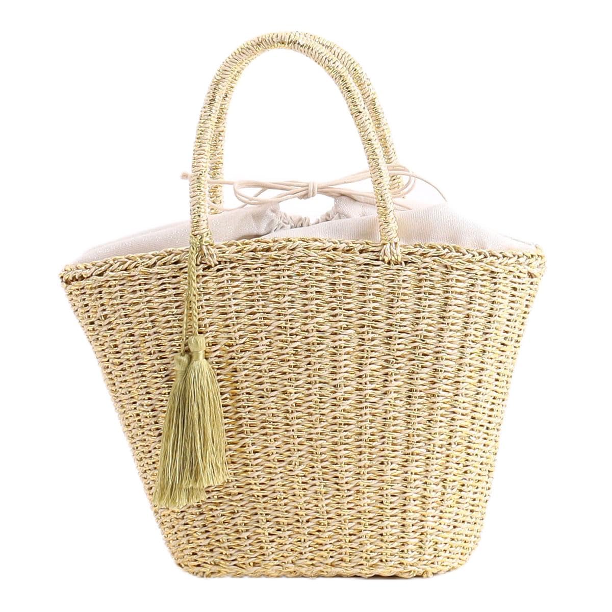 

Сумка-корзина с бамбуковой ручкой и оборками Samir Nasri 2412212001 Бежевый (050)