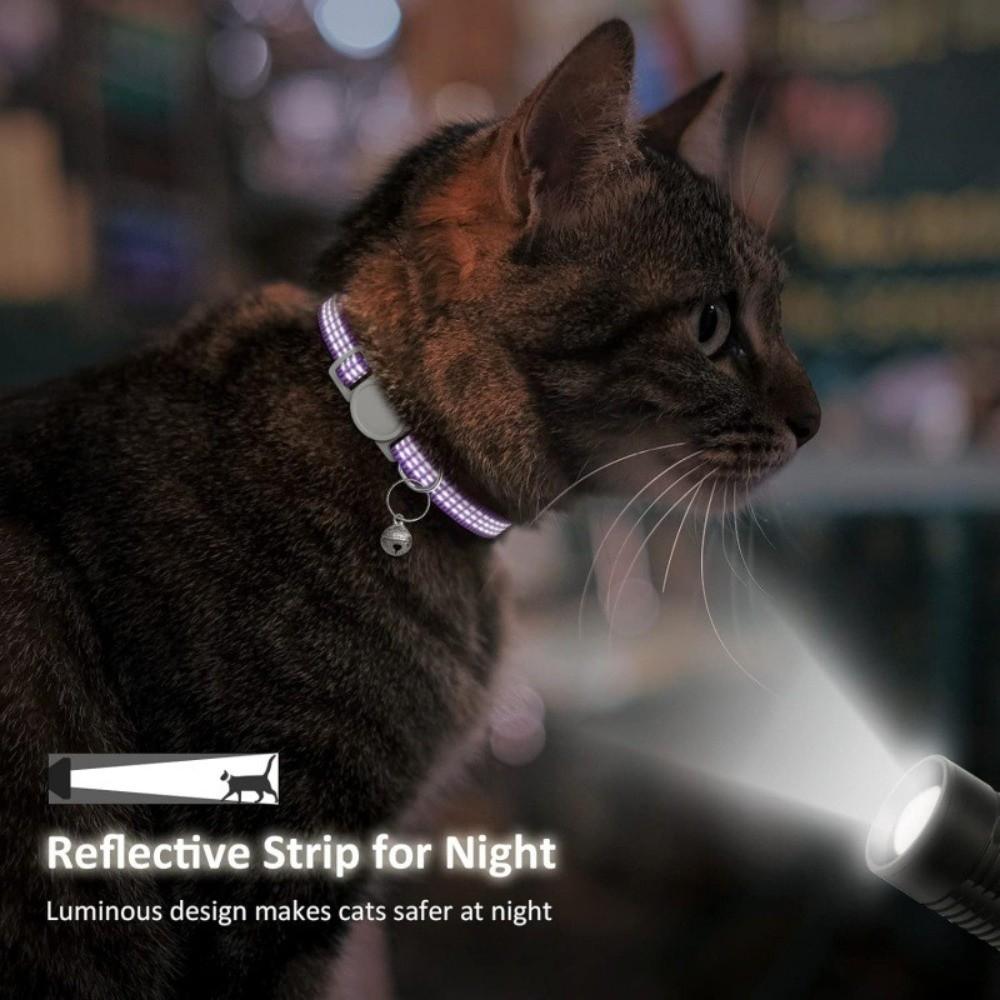 5PCS/SET Nylon Reflective Cat Collars Portable Adjustable Cat Collar Pet Collars Outdoor