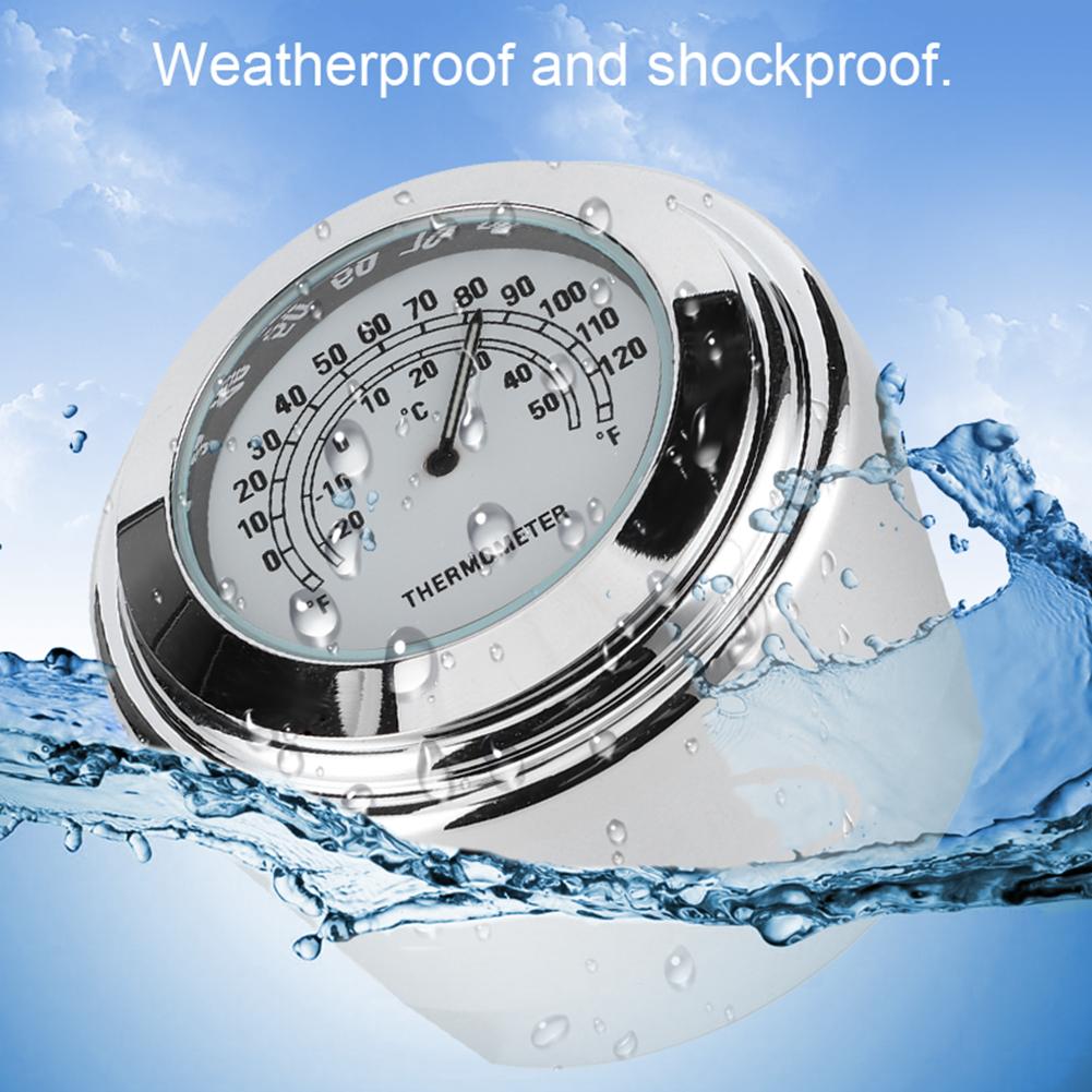 1in 7Celsius8in Handlebar Mount Thermometer ‑20 celsius ‑ 50 celsius Measuring Weatherproof for Motorcycle(White )