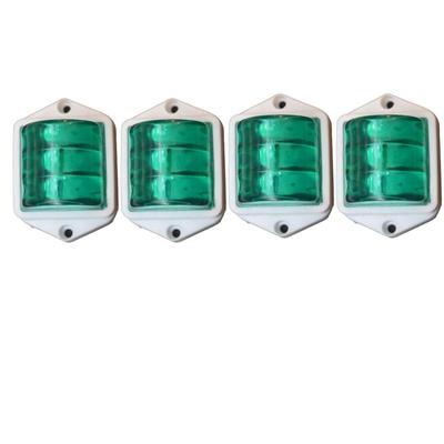 4 Pcs Green LED Side Marker Clearance Lights 12V 2×2 Inch for Trailer RV Truck – Universal
