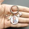 Paint Fashion Creative Nurse Medical Syringe Stethoscope Image Keychain Glass Suitable Nurses and Doctors Key Ring Pendant Gift