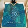 Custom Name Dynamo Kyiv Flannel Blanket, High Quality Comfortable for All Seasons, Home Decor, Warmth and Comfort