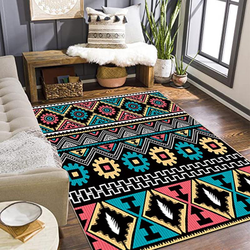 Bohemian Style Carpet Moroccan Ethnic Style Striped Carpet Living Room Coffee Table Sand Covered With Floor Mat