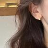 ANENJERY Geometric Bear Hoop Earrings for Women Fashionable Simple High End Exquisite Compact Earrings Jewelry Gifts