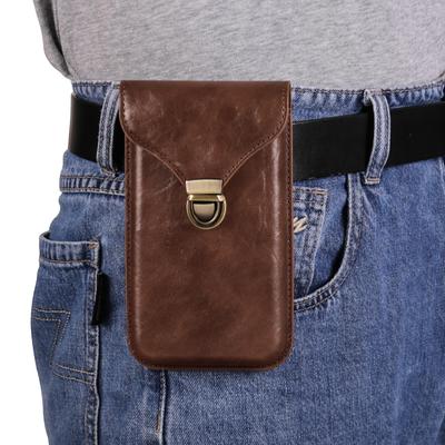 Luxury Leather Belt Clip Phone Case Men Waist Bag Holder For iPhone 16 15 14 13 Pro Max Samsung S24 S23 S22 Plus A55 A54 Redmi Note 12 9 Holster Pouch