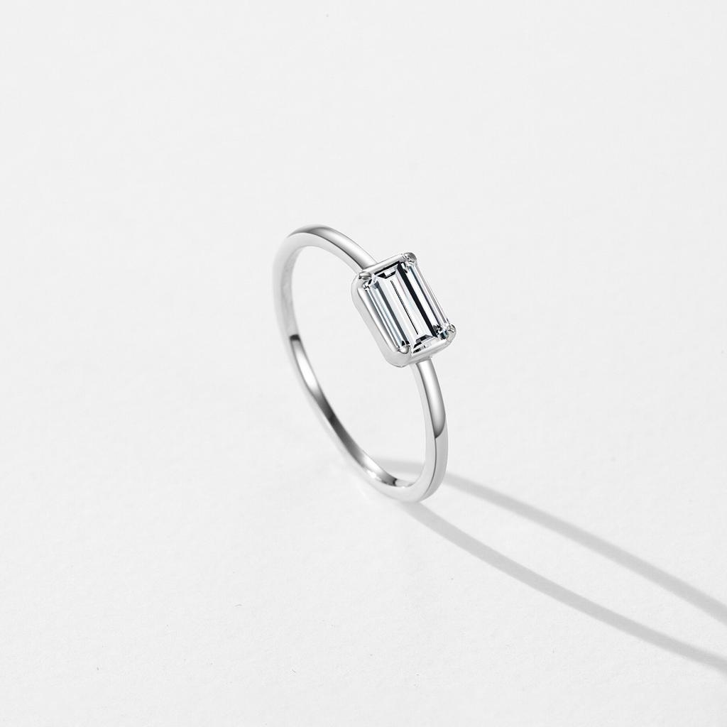 925 Sterling Silver Emerald Cut Rectangle CZ Ring Exquisite Simple Anniversary Gifts For Women Fine Wedding Jewelry