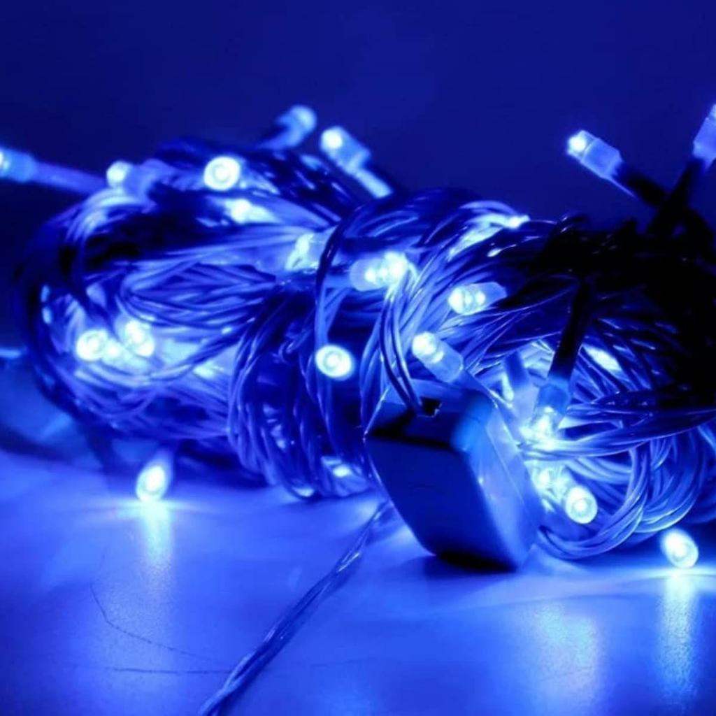 36 Ft LED Pixel String Lights  Blue LED Bulbs On Flexible Copper WireDecorative Serial Lights for Diwali, Christmas, Wedding & Home Decor | Pack of 3