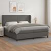 Vidaxl Letto Continentale Con Materasso, Grigio, Ecopelle 200X200 Cm