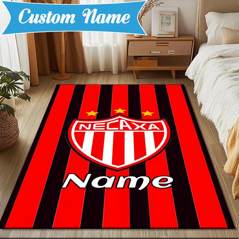 Custom Name Necaxa Football Design Rug Game Carpet, Floor Mat for Bedroom Living Room Entryway Rug, Home Decor Idea Gift for Christmas birthday